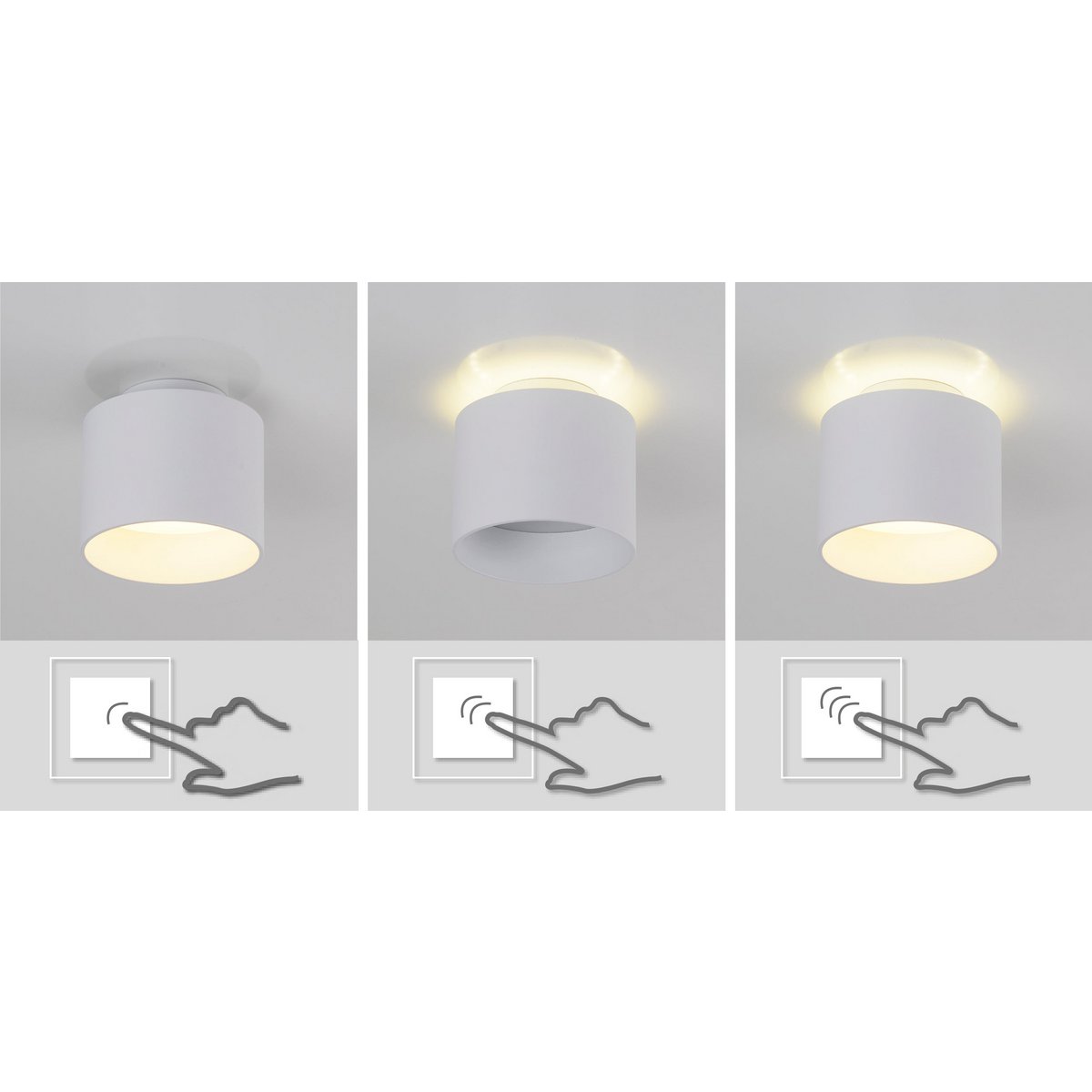 LED Spot "Trios" Ø 10 cm wit, gemaakt van metaal en plastic met geïntegreerde LED's