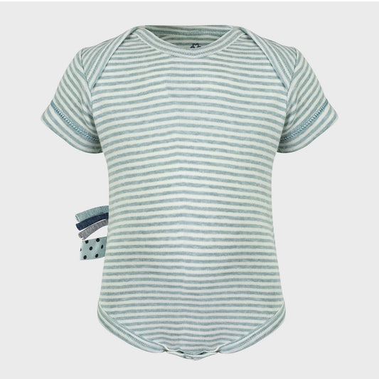OrganicEra biologische baby-s/s-rompertje, aqua gestreept