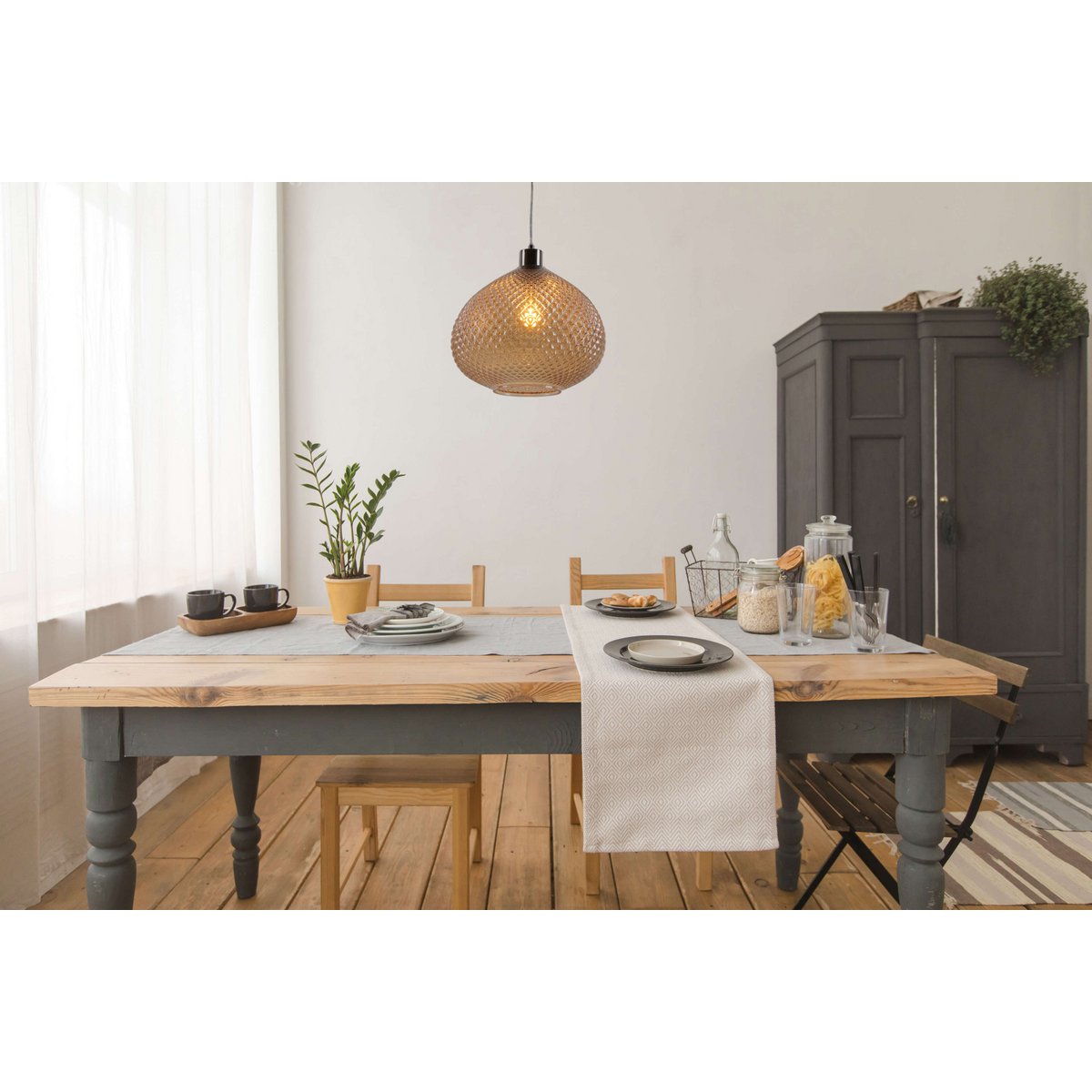 Glas-Pendelleuchte "Surrat" d: 29cm