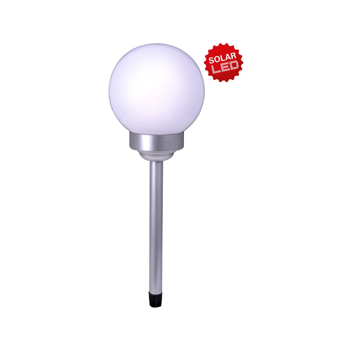 Led Buiten Spherical Spit "Ball" D: 25 cm, plastic aarde spies, wit, met geïntegreerde LED
