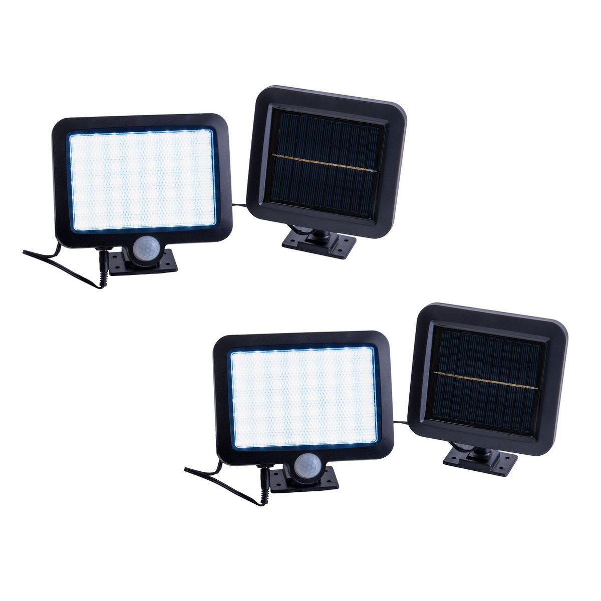 2 Set LED LED Solar Outer Wall Lamp "Pepe", voor buiten, wandlamp - Plastic in zwart, met geïntegreerde LED - wandlampen buiten