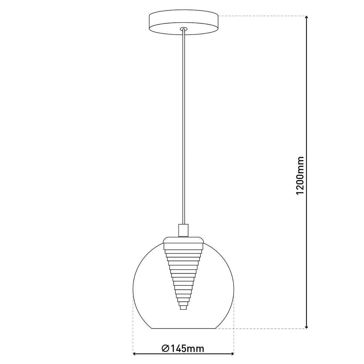 LED -hanger lamp "vaso", hanglamp gemaakt van metaal en glas in antraciet, met stevig ingebouwde LED's, hangende lamp voor eetkamer en woonkamer met een Øvon 14,5 cm.