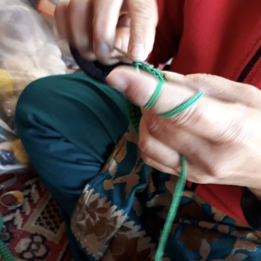 Luna-Leena zonnebloemboeket - biologisch katoen - 4 bloemen - handgehaakt in Nepal