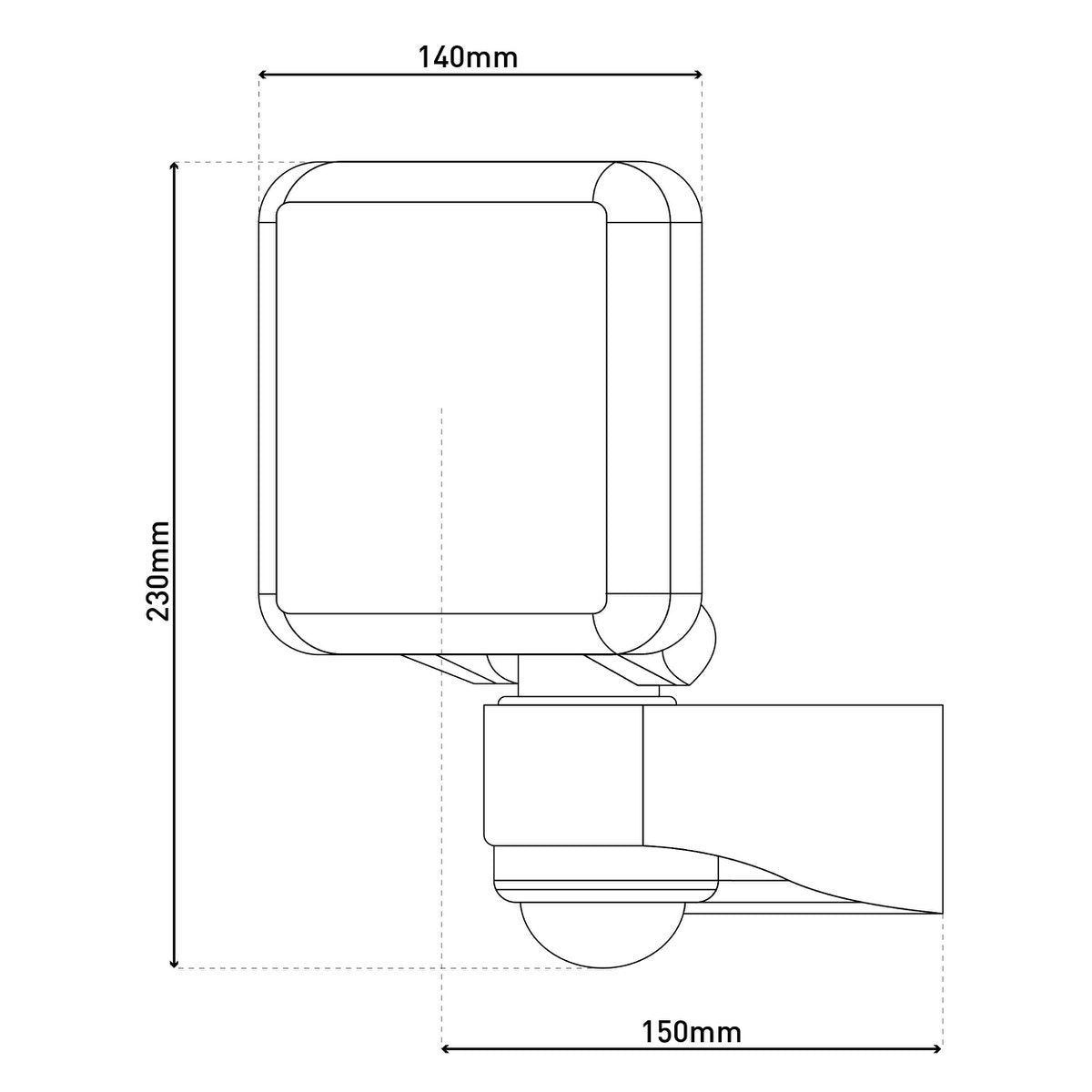 LED externe wandlamp "Jaro" met 360 ° bewegingsdetector, gemaakt van plastic in antraciet, met geïntegreerde LED
