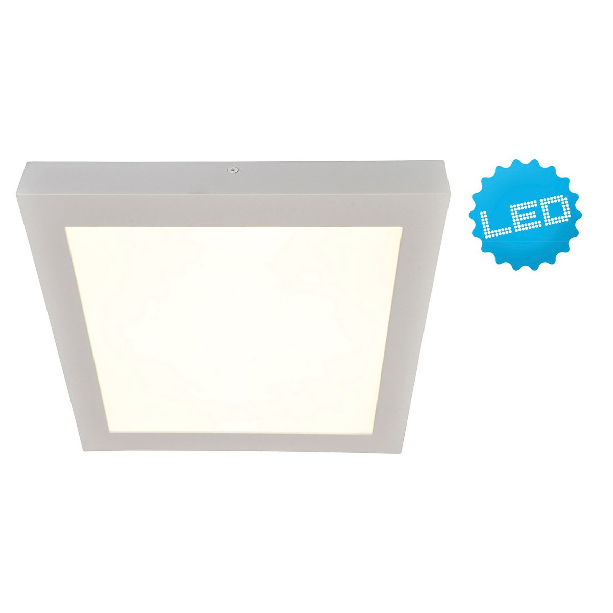 LED -montagepaneel 22 x 22 cm gemaakt van metaal en plastic in wit/lichtgrijs, met stevig geïnstalleerde LED's