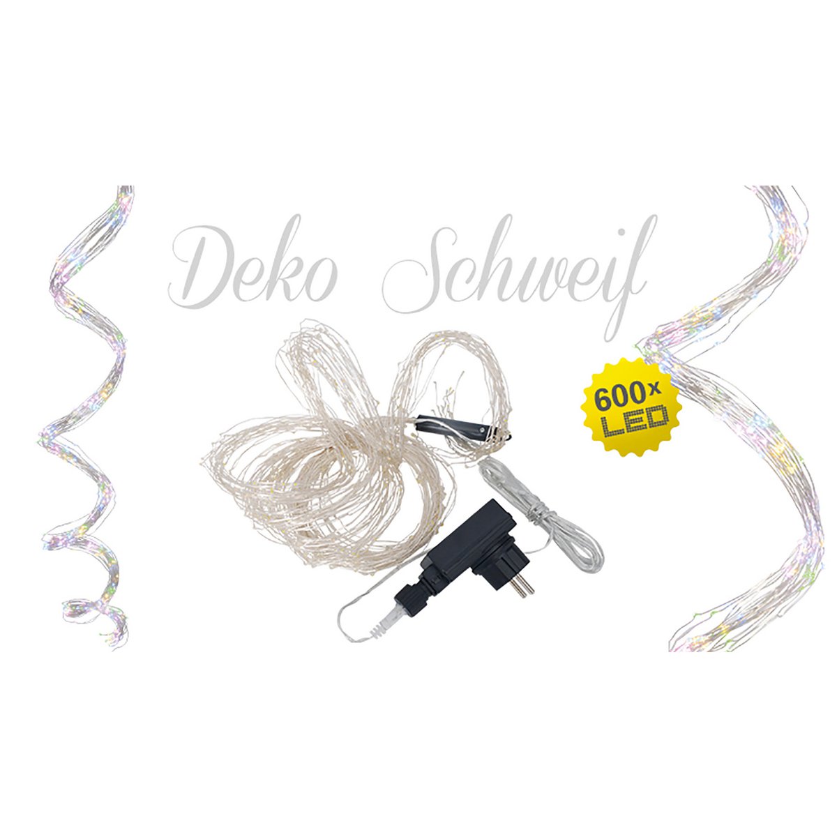 De decoratieve lichte keten "Schweif" 600 RGB LED, 2,5 meter lang