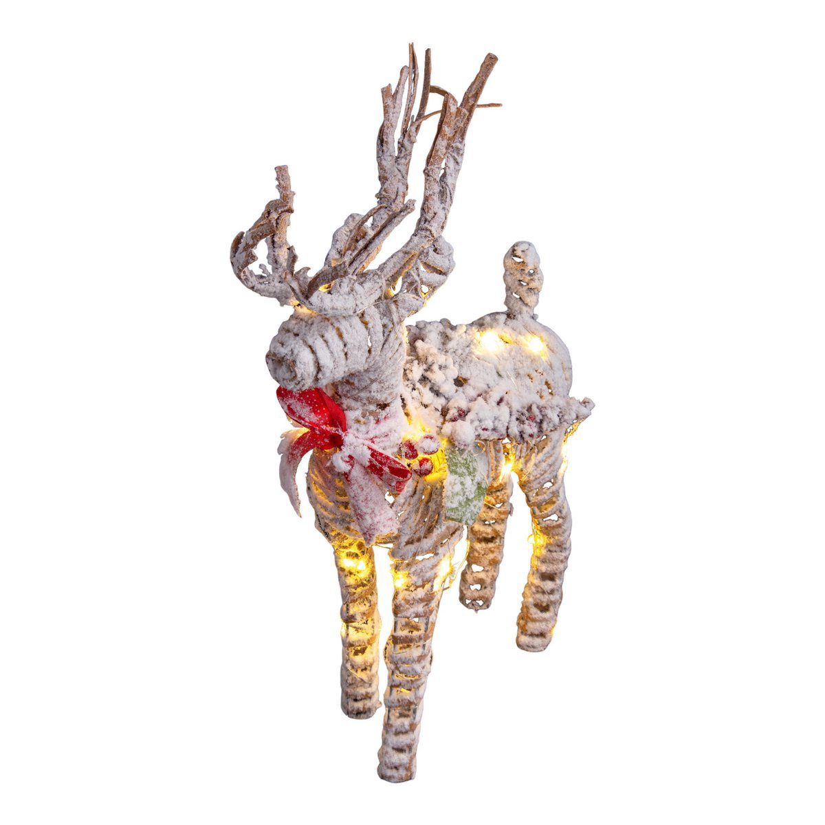 LED kerstdecoraties "rendier" gemaakt van weerbestendig plastic in de natuur, met stevig ingebouwde LED's