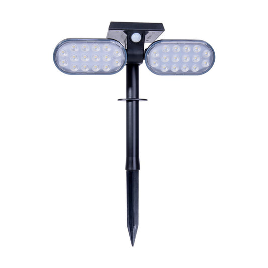 LED Solar Spotlights "Paco" voor de buitenruimte met een permanent ingebouwde LED, zonne-energie en spit gemaakt van plastic in zwart, hoogte 31,9 cm