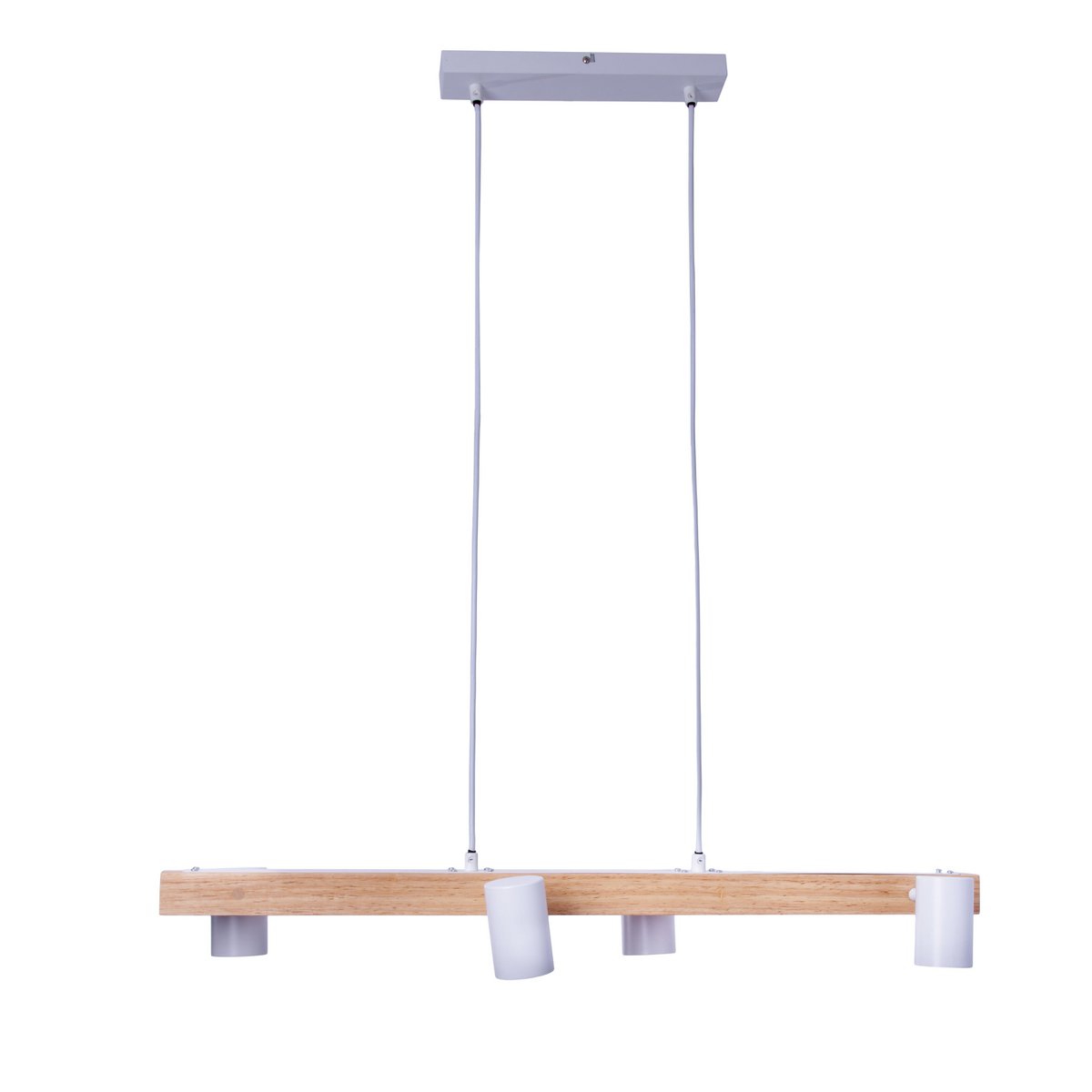 4 hanglamp "Frida" wit, hangende lamp, metaal, wit, GU10, hanglamp voor eetkamer, woonkamer, gang of kantoor, 80 cm lang