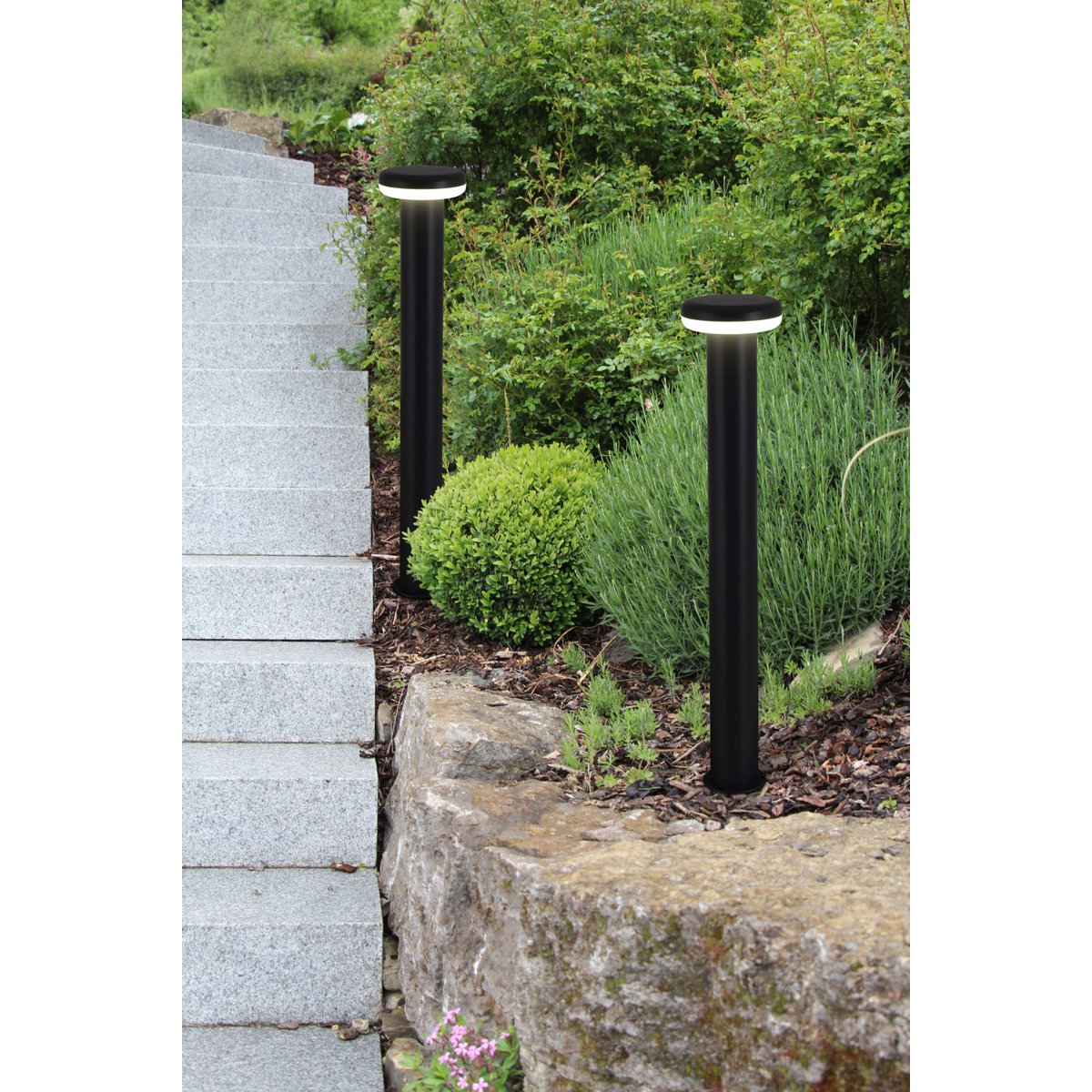 LED Outer Socket Light "paddestoel", gemaakt van metaal en plastic in antraciet, met geïntegreerde LED