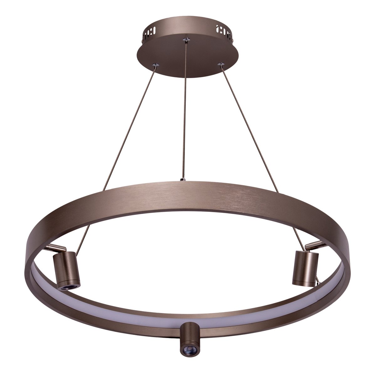 LED -hanglamp "" Tristan ", moderne metalen slinger lamp en plastic in stalen blanco, de LED's zijn stevig geïnstalleerd. Met ongeveer 58 cm Øthie, ideale verlichting voor woonkamer, eetkamer of keuken.
