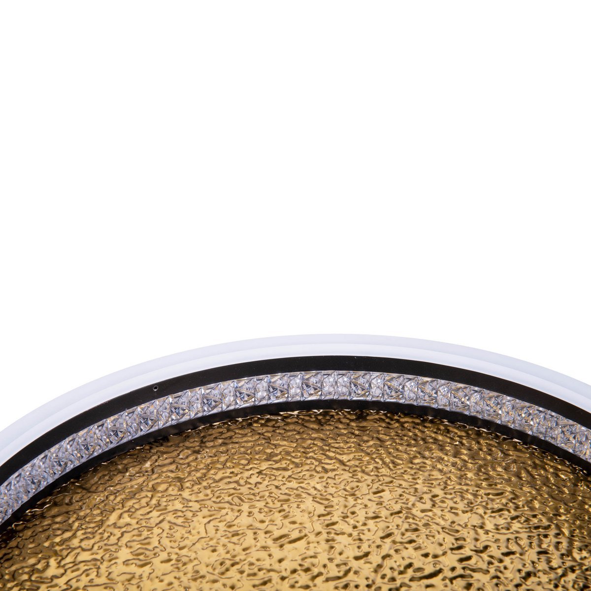 LED -plafondlamp Arany, plafondlamp gemaakt van metaal en plastic in zwart, met stevig ingebouwde LED's, dimbare, 40 cm diameter