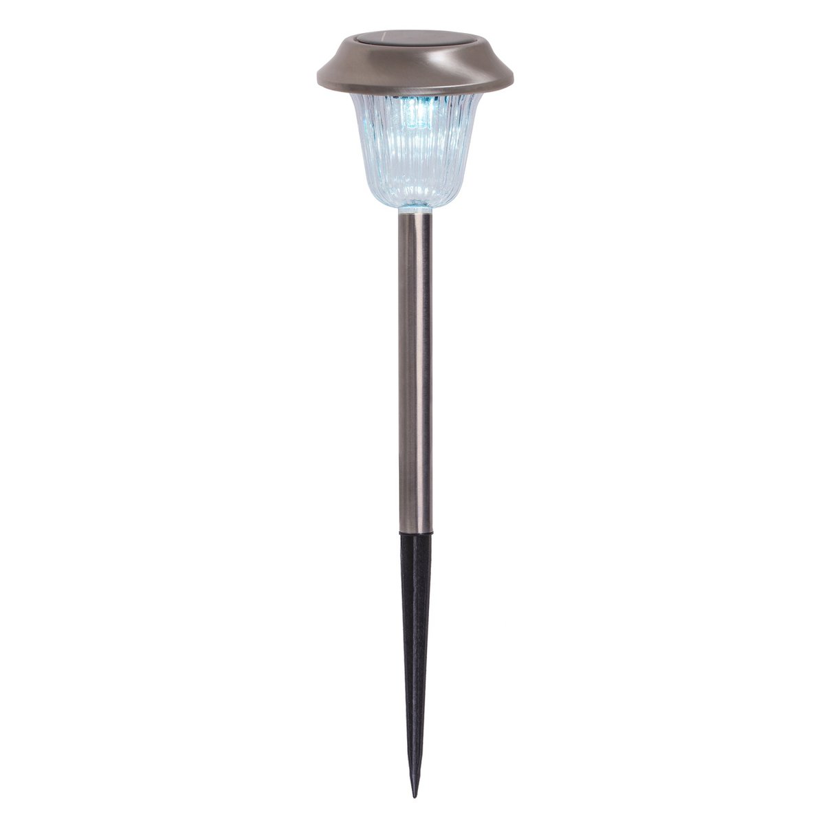 6 Set LED LED LED Outer Light "Gustav" met gemalen spit, roestvrij staal en acryl, met stevig ingebouwde LED's in koud wit, 39 cm hoog