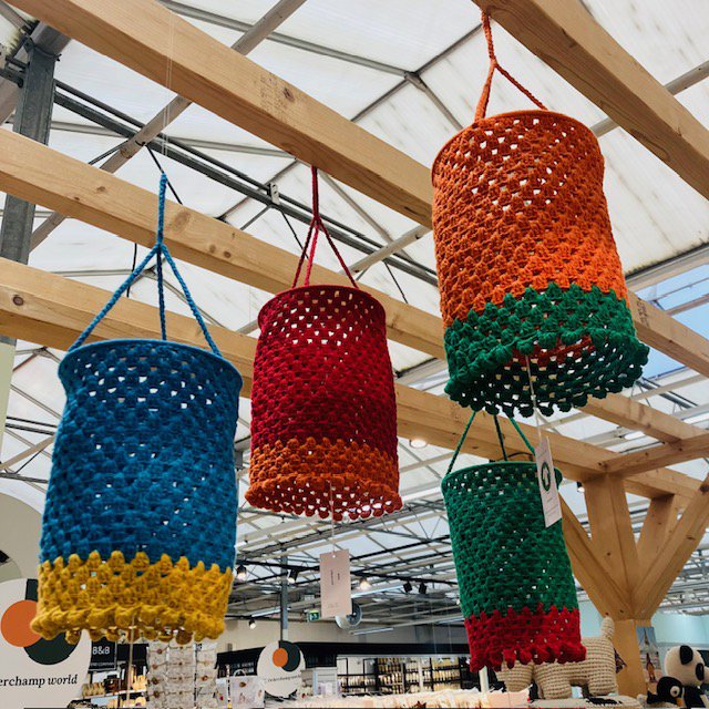 Luna -Leena Lampion Crochet - Rood - Organisch katoen - Handhaak in Nepal