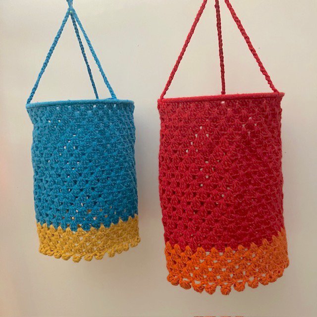 Luna -Leena Lampion Crochet - Turquoise - Organisch katoen - Handhaak in Nepal