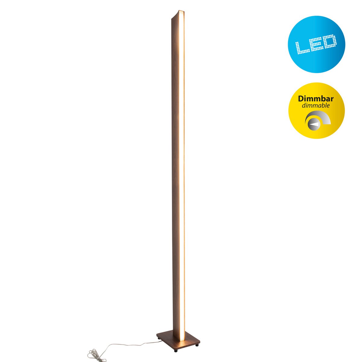 LED vloerlamp "Madera" h: 152cm naturel