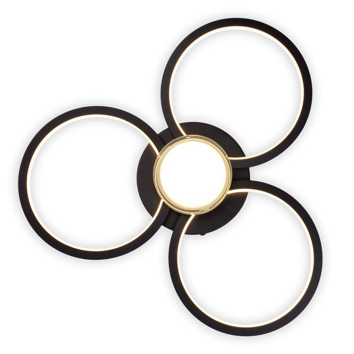 LED -plafondlicht "CIMO" gemaakt van zwart metaal en plastic, Ø Ca.