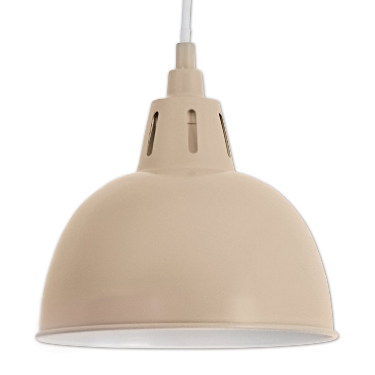 Metalen hanglamp "Desira", retro -klassieker, gemaakt van metaal in lichtbruine, E27 Socket