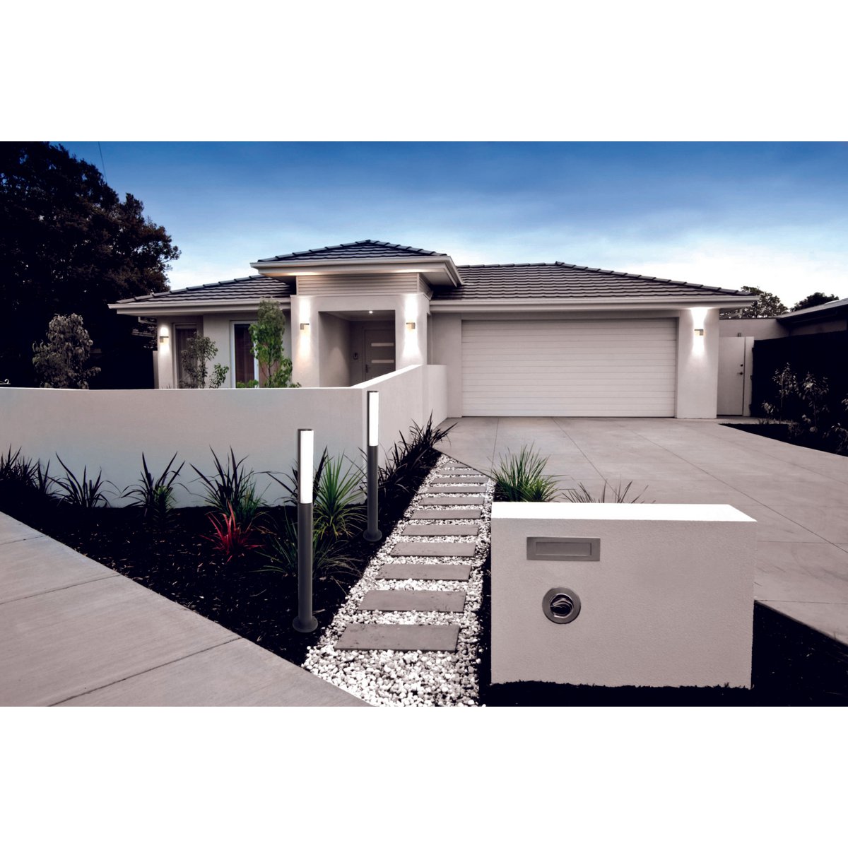 LED buitenlampen "flair" gemaakt van metaal en plastic in antraciet, met geïntegreerde LED