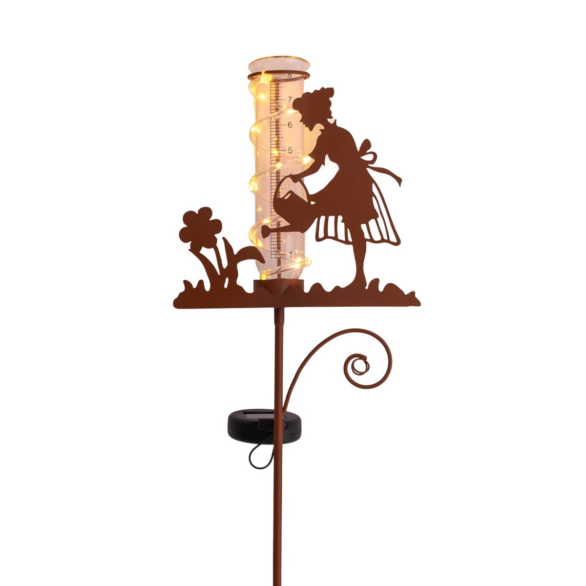 LED Solar Earth Skewers H: 95 cm, voor buiten, spiesjes gemaakt van metaal en glas en plastic in bruin, met geïntegreerde LED