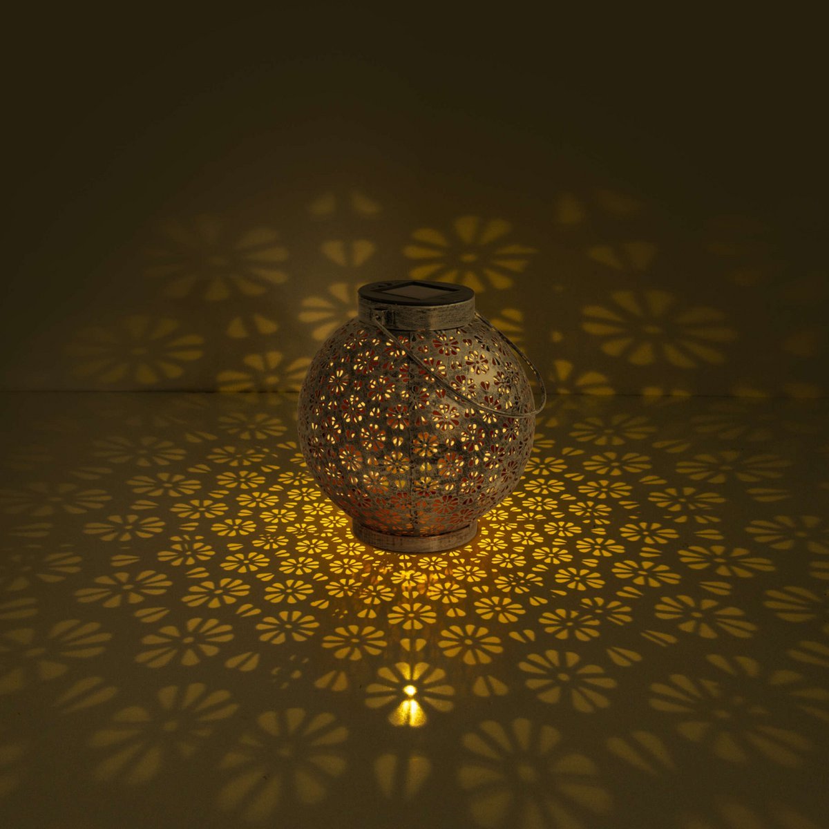 2 Set LED Decoratie Zonnelicht Ø 18 cm Buiten Decoratie gemaakt van metaal in zilver met geïntegreerde LED's