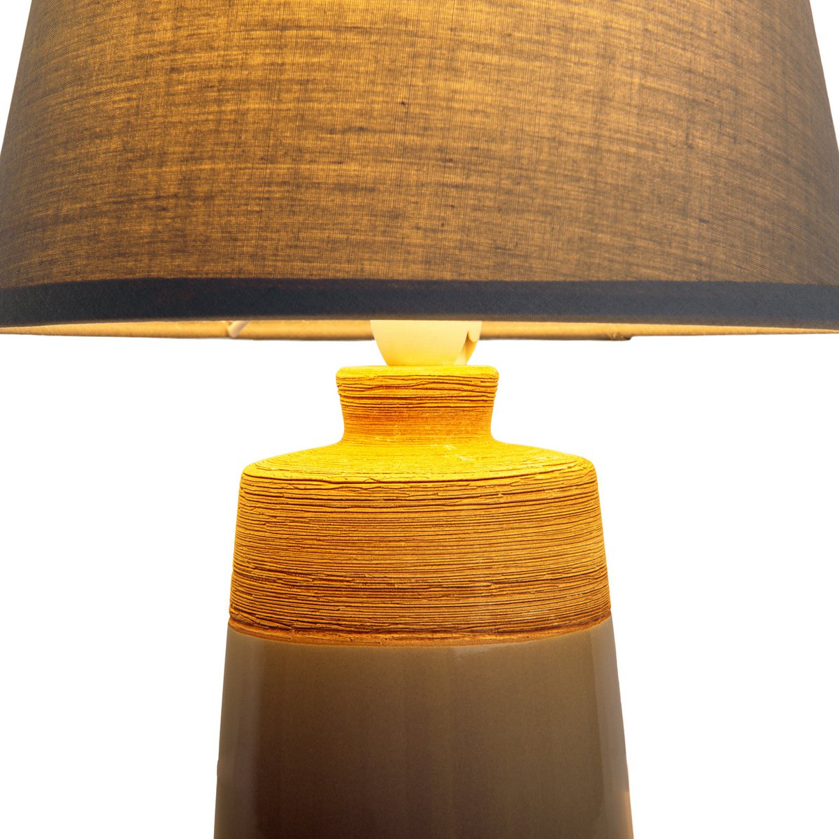 Keramische tafellamp "Talia", tafellamp gemaakt van keramiek, beige/grijs, met E14 -aansluiting, voor eetkamer, woonkamer, gang of kantoor, 31 cm hoog