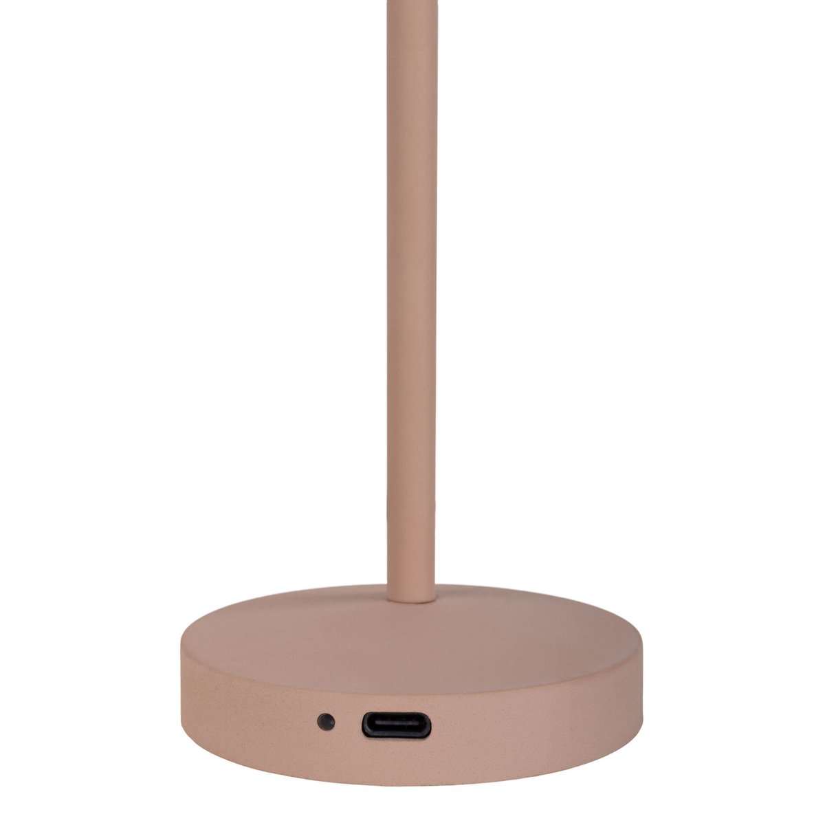 2-ex-ingestelde LED-batterijtafellamp "Gomba" voor buiten en binnen, gemaakt van metaal en plastic in matte amandel, 18,5 cm hoog