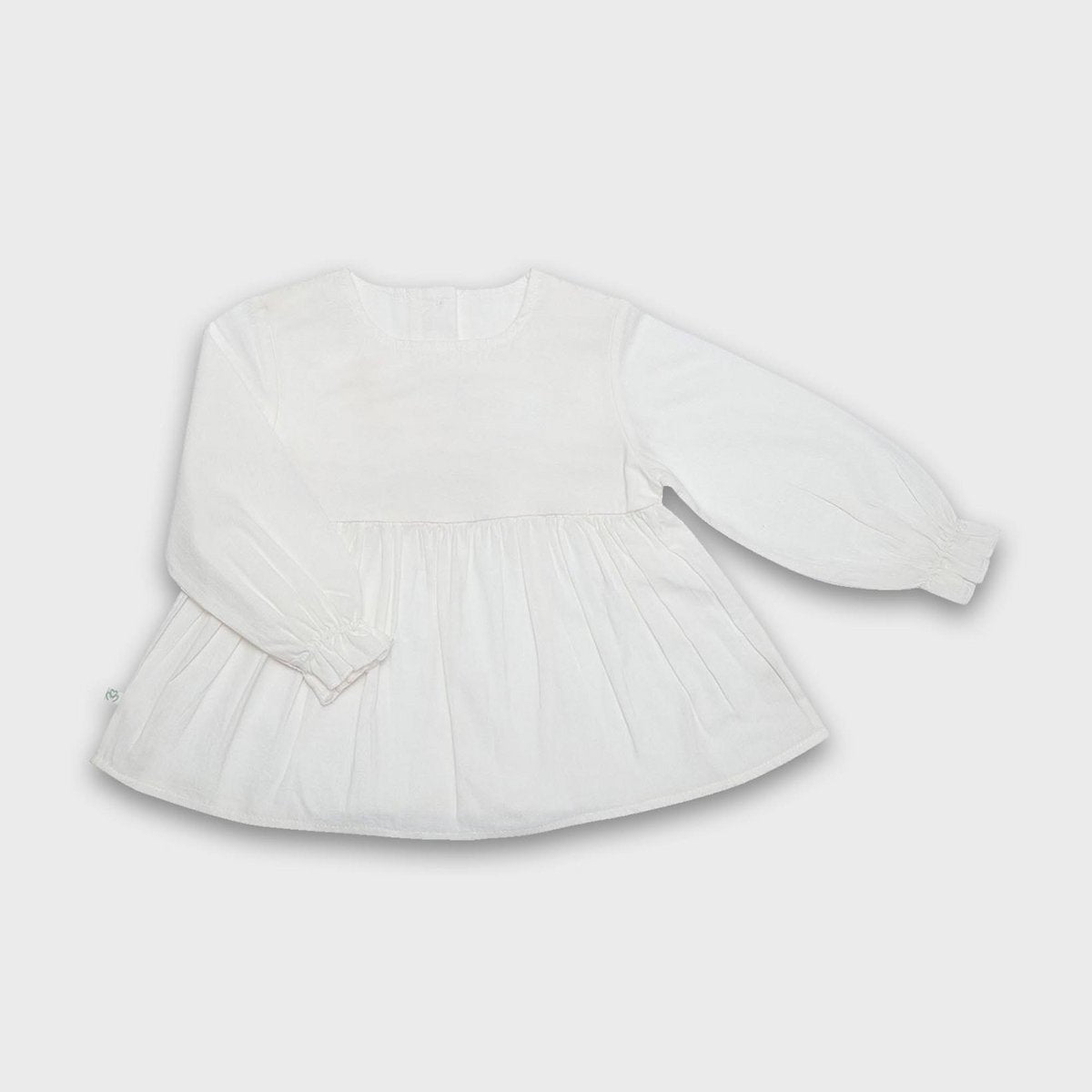 OrganicEra biologische Vual babymeisjesblouse, wit