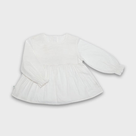 OrganicEra biologische Vual babymeisjesblouse, wit