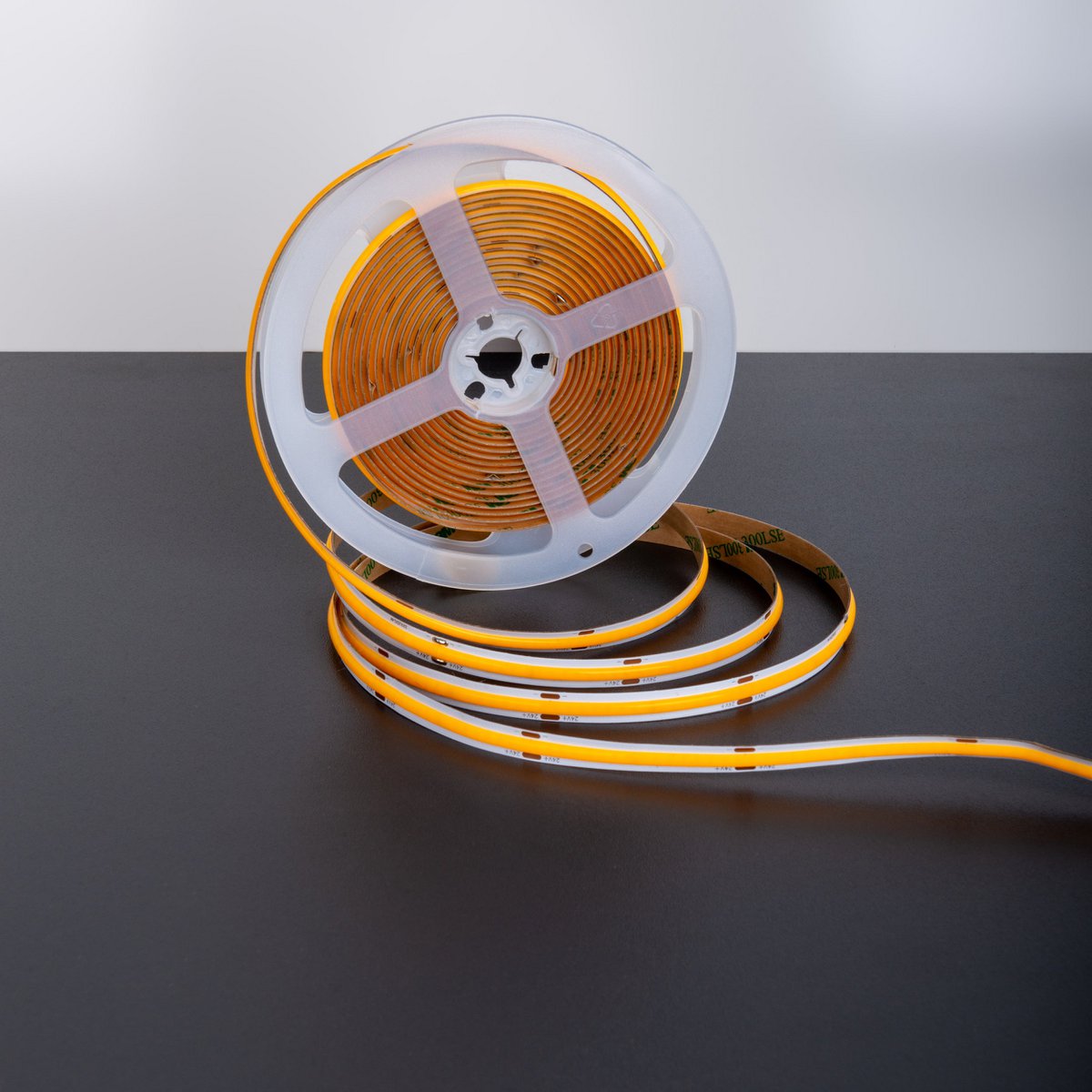 Cob LED -streep 5 meter, wit/transparant, dimbaar met geheugenfunctie