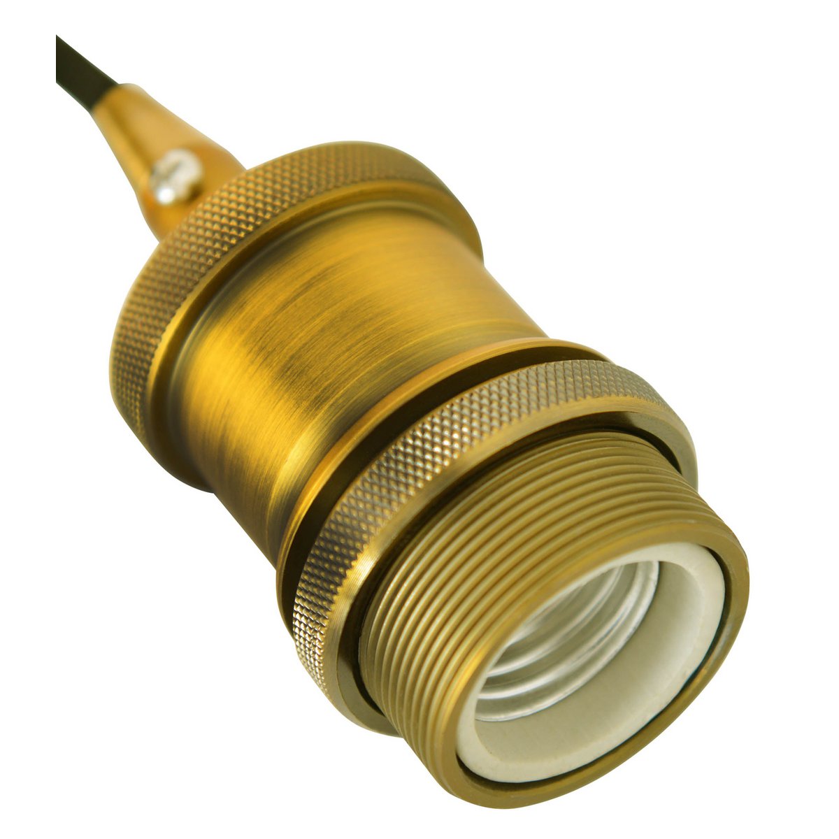 Schroeflaag Pendula textiel "Alfa", gemaakt van metaal- en textielkabel, messing, E27 -versie, verlichting voor woonkamer en kantoor