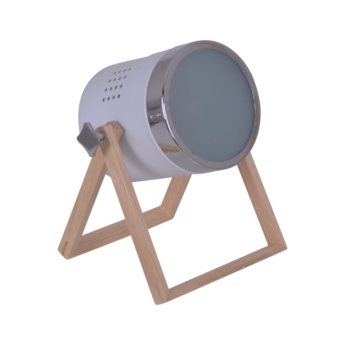 Tafellamp "Tim" gemaakt van wit metaal en verzadigd plastic, met E27 -aansluiting, tafellamp voor binnen, 28 cm hoog