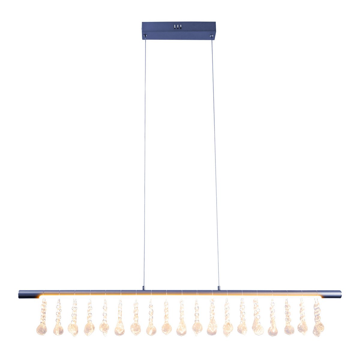 Led hanglamp "nobilis" lengte ongeveer 100 cm, gemaakt van metaal en plastic in grijs, met stevig gebouwd -in LED's, verlichting voor woonkamer, eetkamer of kantoor