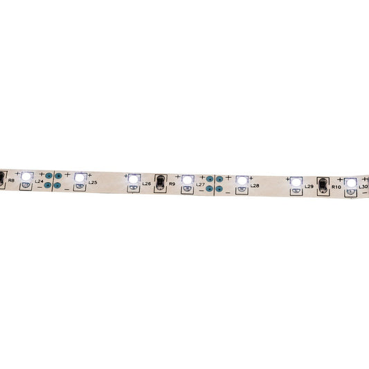 Led "streep" ongeveer 5 m lang, met 2 x 10 cm hoekconnectoren en plug -in voeding; 300 LED's, koud wit.