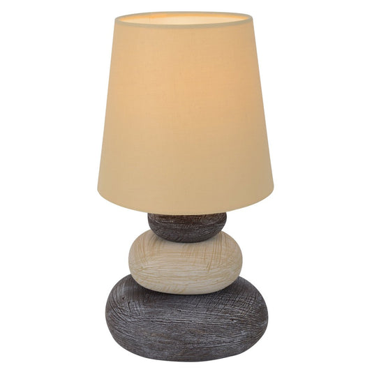 Keramische tafellamp "Stoney", tafellamp gemaakt van keramiek, natuur, met E14 -versie, tafellamp voor eetkamer, woonkamer, gang of kantoor, of als een bedlamp, 31 cm hoog
