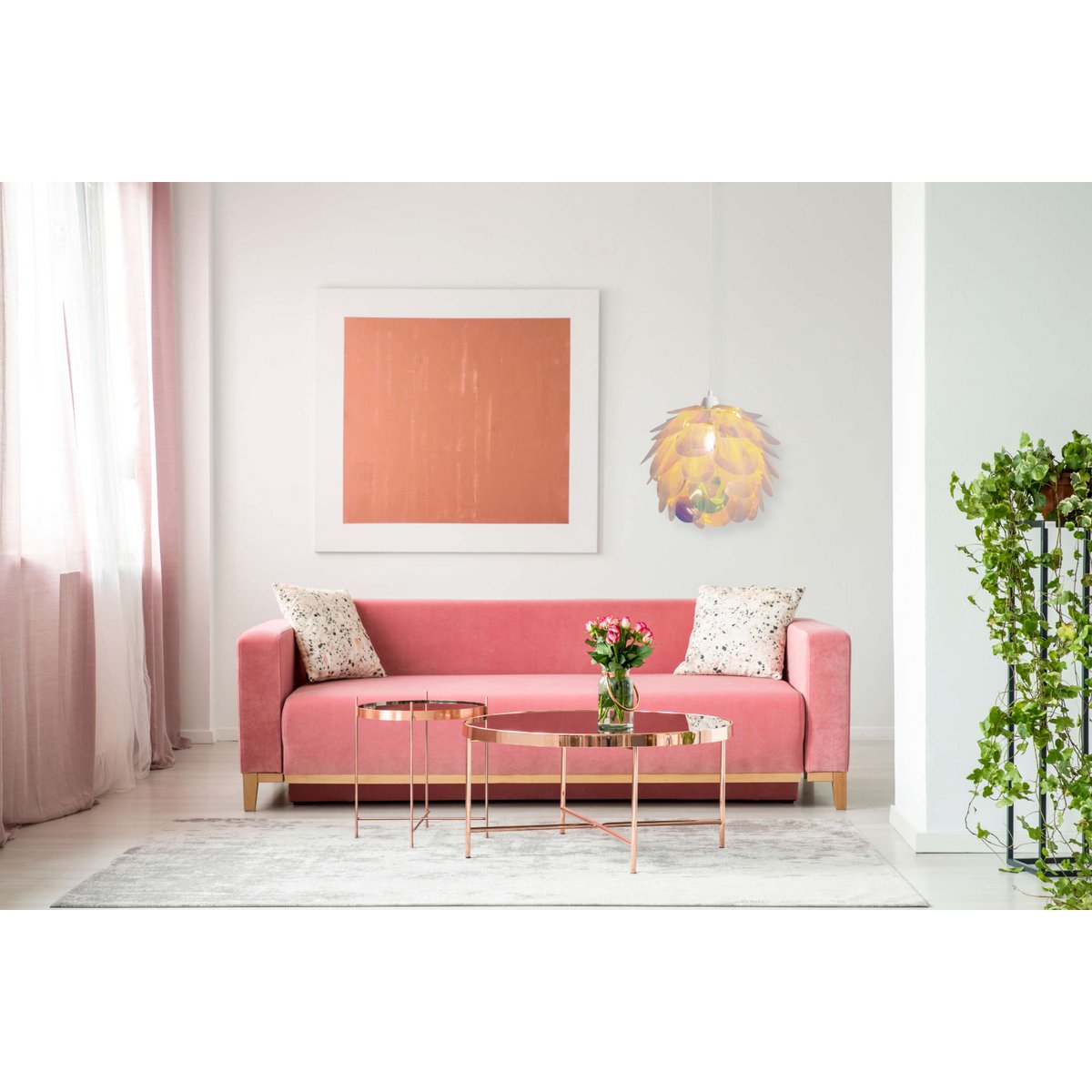 Hanger lamp "fora" gemaakt van metaal en iriserend plastic, e27 socket, verlichting voor woonkamer, eetkamer en kantoor, Ø40 cm