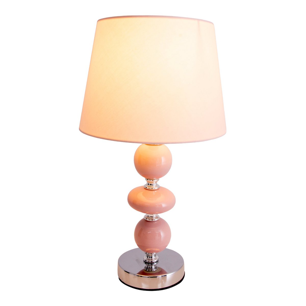 Keramische tafellamp "araga" 36 cm hoog, tafellamp gemaakt van metaal, keramiek, met tekstbladen, roze, met E14 -aansluiting, verlichting voor eetkamer, woonkamer, gang of kantoor,