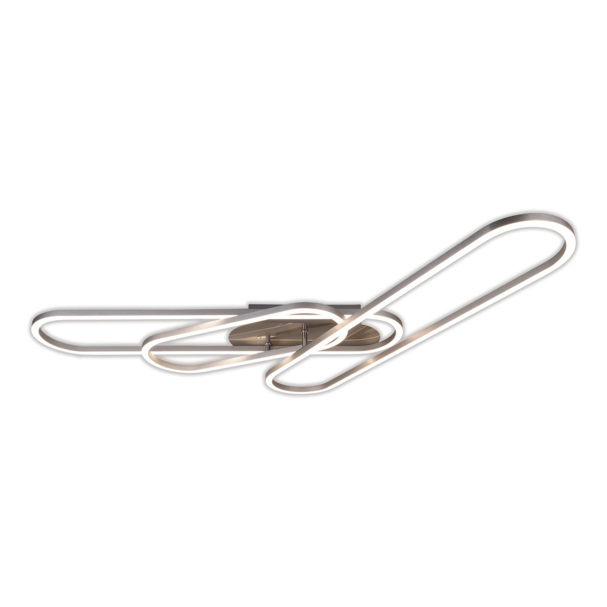 LED CCT-plafondlamp "Carlon" gemaakt van Matt-Silver Aluminium en Plastic, met geïntegreerde LED, 120 cm lang