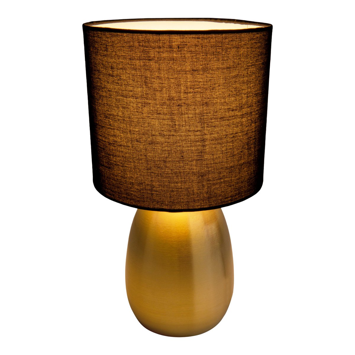 Taflamp "Aurum" 33 cm hoog in goud/zwart, gemaakt van metaal en textiel, met E14 -versie, verlichting voor eetkamer, woonkamer, gang of kantoor