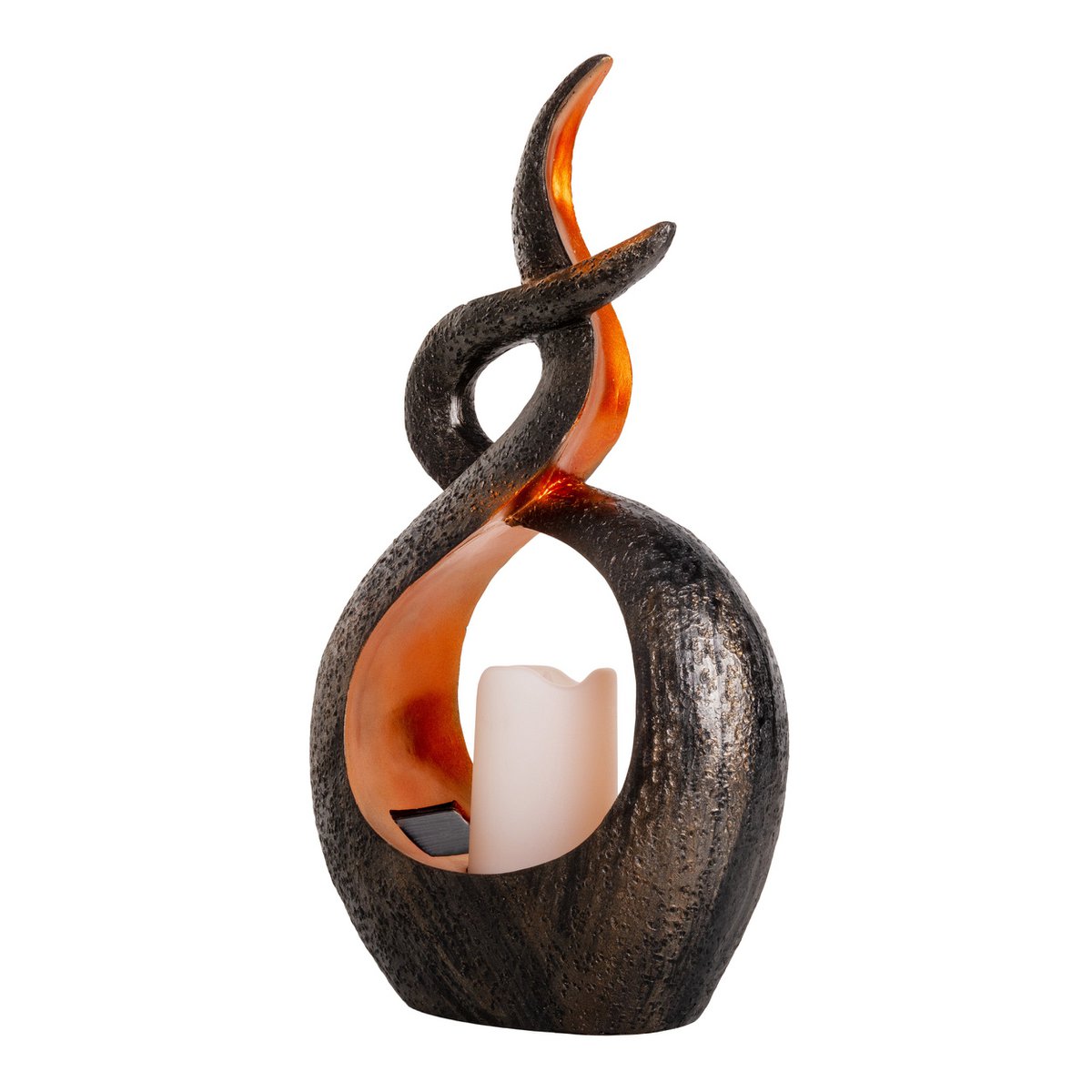 LED Solar Decol Light "Candle Flame", voor buiten, bruin plastic, geïntegreerde LED.