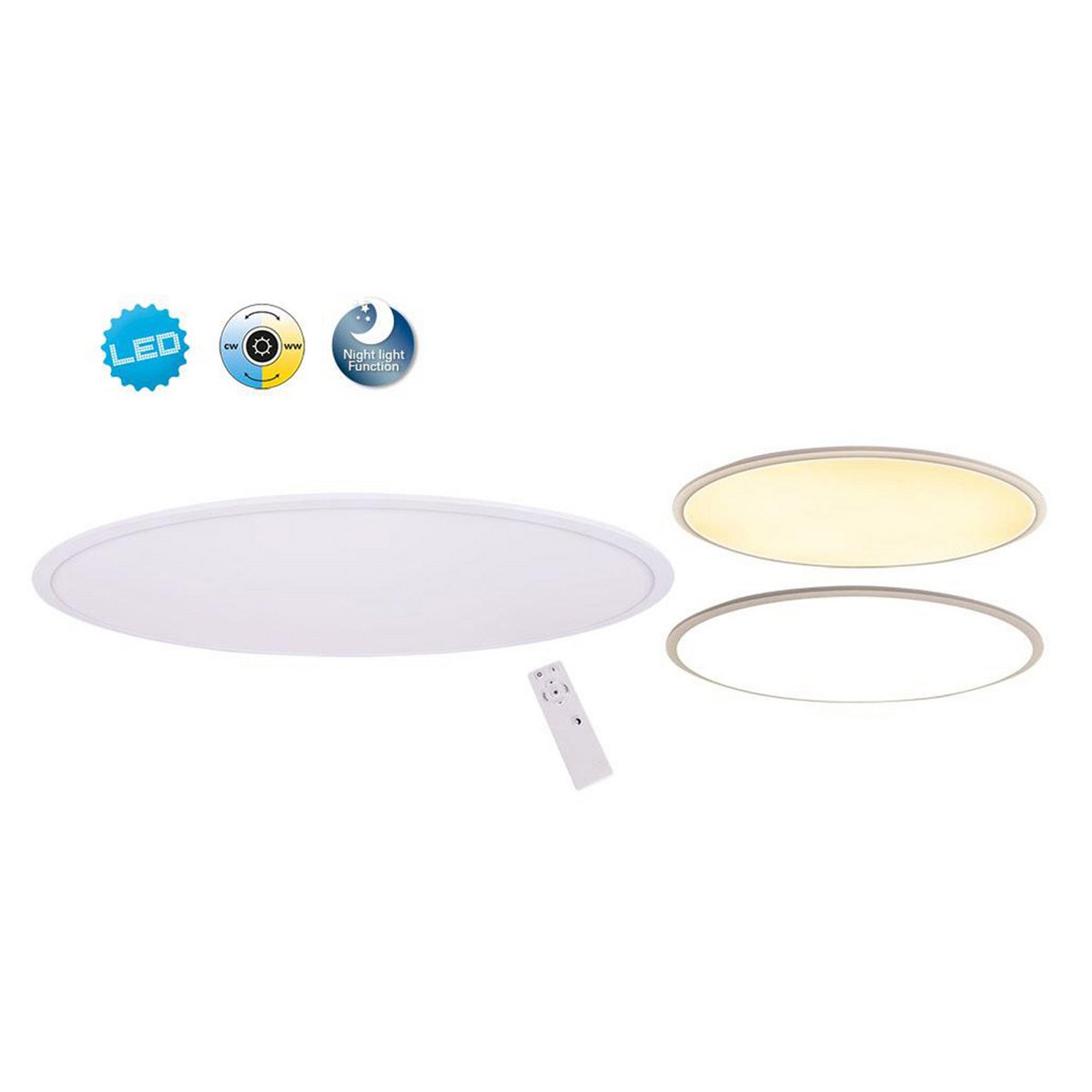 LED -plafondlamp "sorrent" ovaal 60x30cm