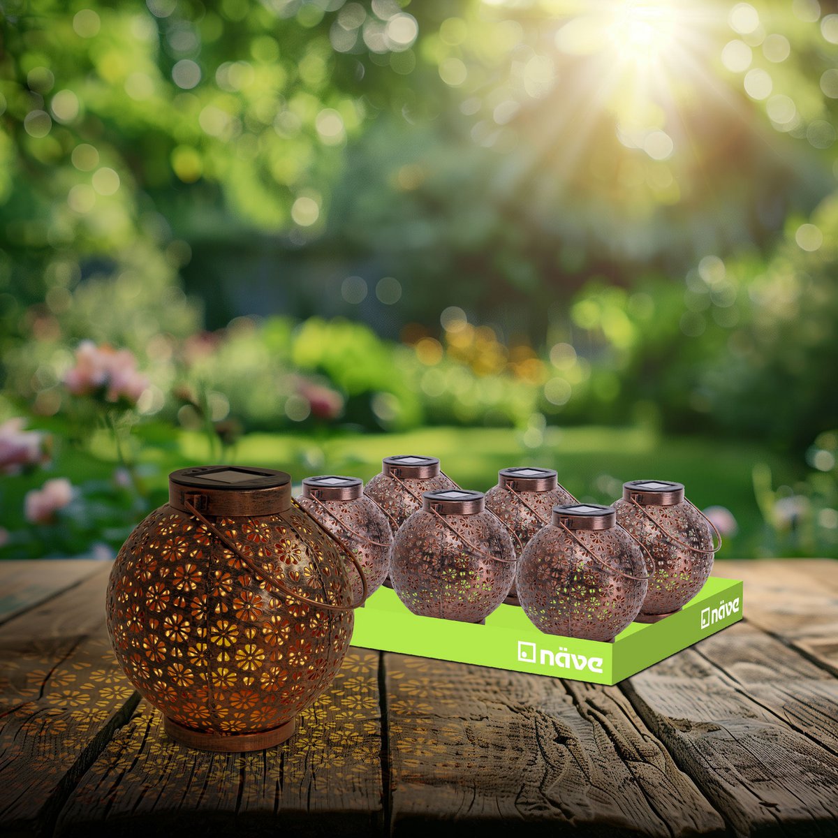 LED Decoratieve zonnelamp L/B: 18 cm brons