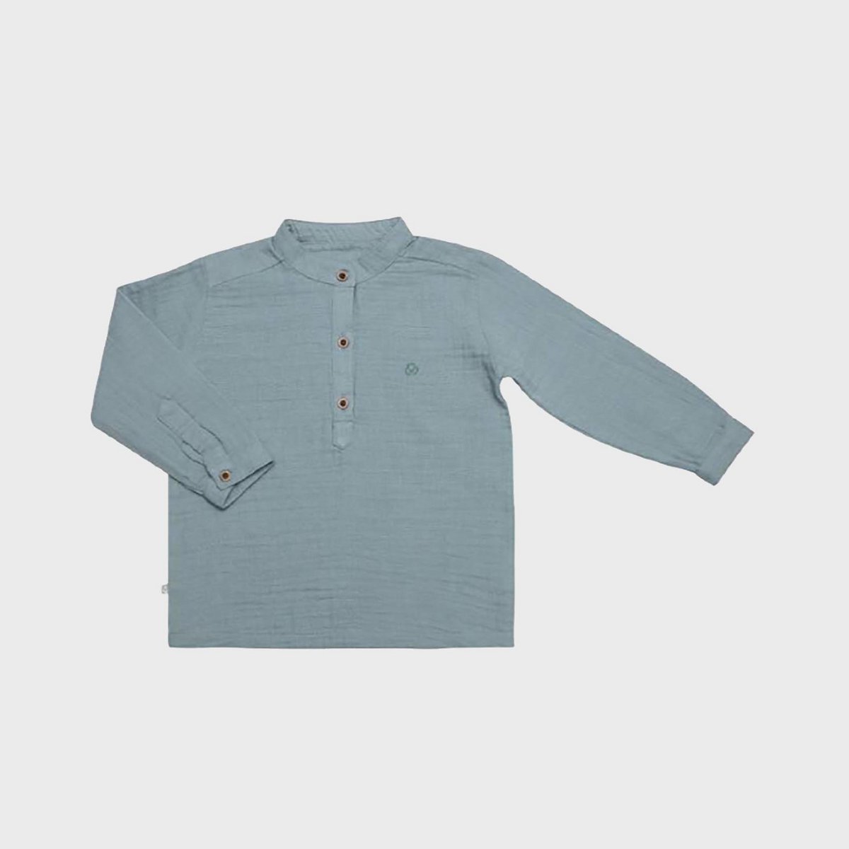OrganicEra Biologisch Mousseline L/S Kindershirt, Aqua