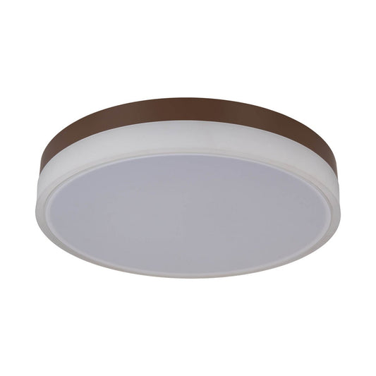 LED-plafondlicht "Lola" Ø van 50 cm, 9 cm hoog, metaal en plastic in bruin en wit, geïntegreerde LED's, 1900 lm, dimmable, CCT-functie 3000-6500 K, nachtlichtfunctie