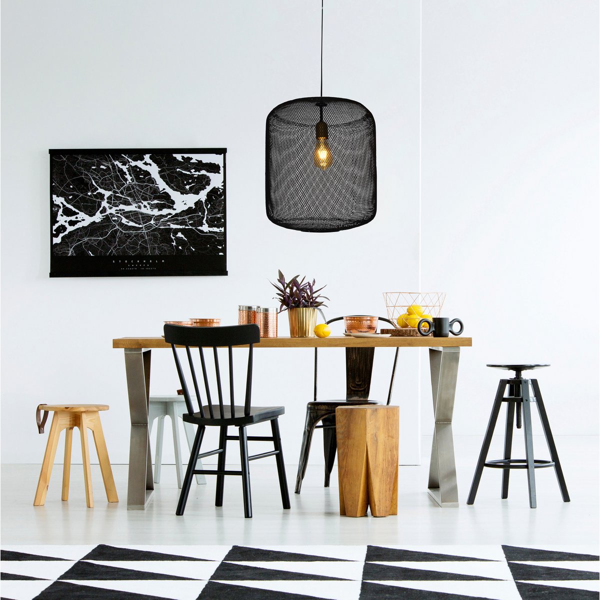 Metalen hanglamp "Jodhpur" d:39cm