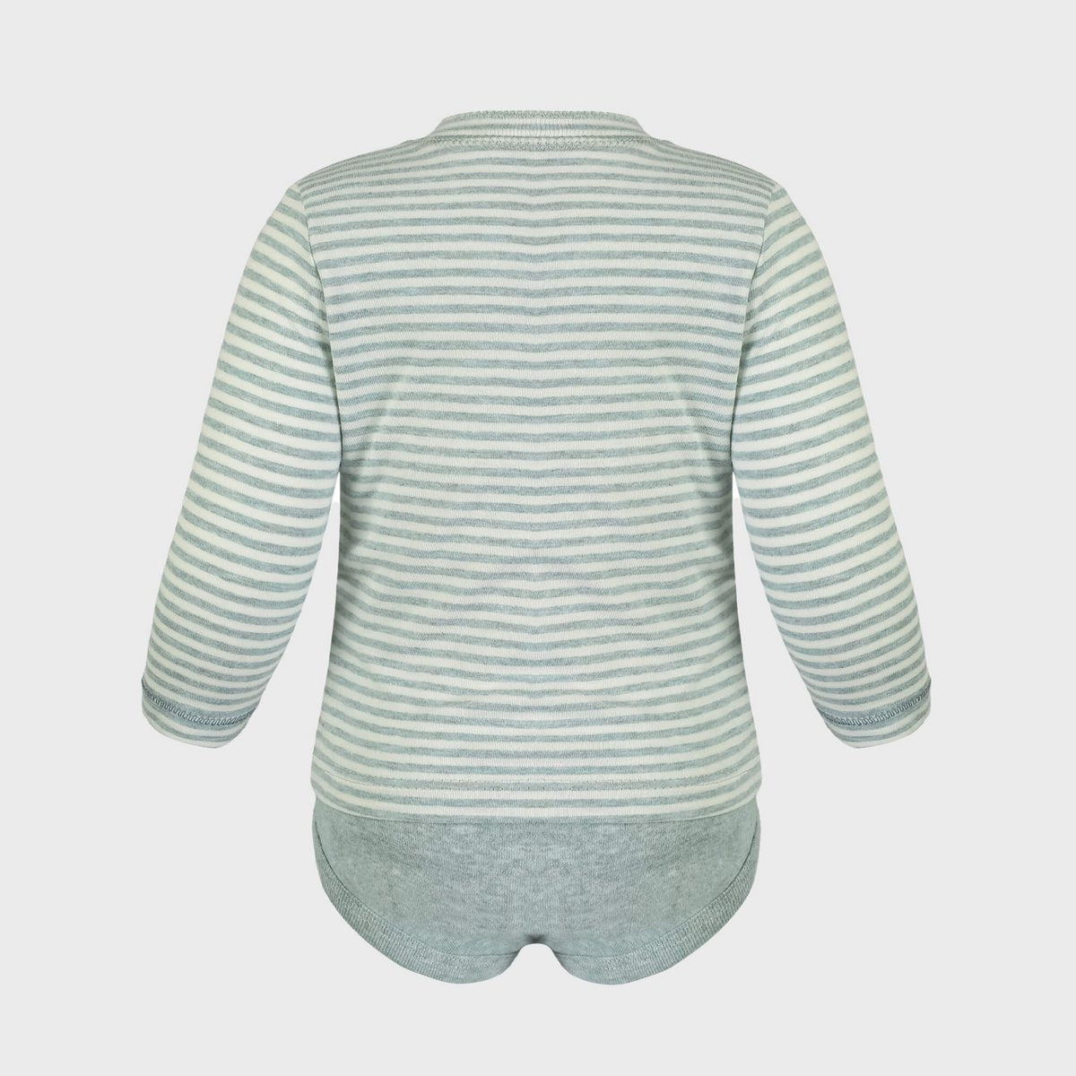 OrganicEra Organic Baby L/S T-shirt body, aqua gestreept