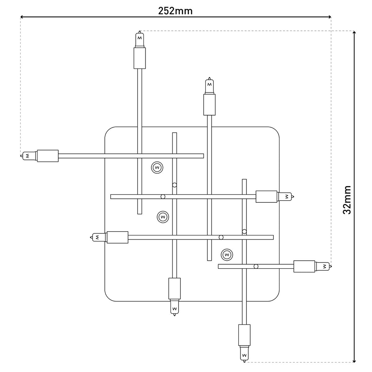 LED -plafondlamp "Ancona" met achtergrondverlichting gemaakt van metaal in zwart en messing, G9 -versies, lamp voor woonkamer, eetkamer, gang en kantoor, ca.