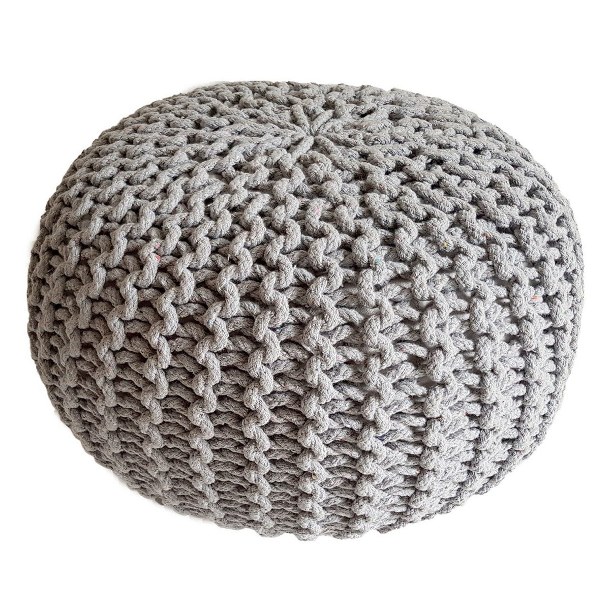 Brei -ontlasting pouf Ø 45 H 30 cm cm stoel pouf breien vloer kussen