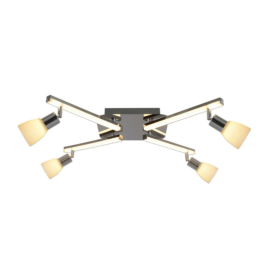 LED -plafondlicht "Ibiza" 68 cm lang, gemaakt van chroom -gekleurd metaal, glas en plastic