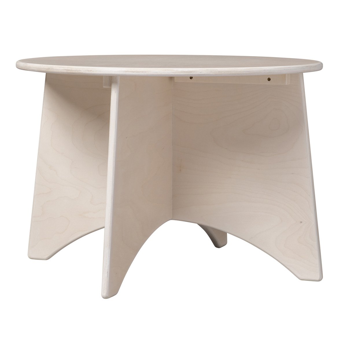 Van Dijk Toys houten Apollo Ronde tafel berken voor Peuters - Ø60cm hoogte 40cm - White wash